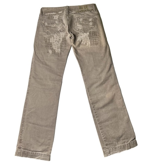 RARE BLUE COLLECTION Straight Button Fly Distressed Jeans Brown Size 29 Waist - Picture 2 of 16